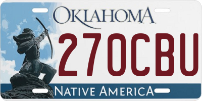 OK license plate 270CBU