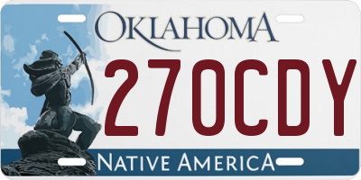 OK license plate 270CDY