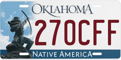 OK license plate 270CFF