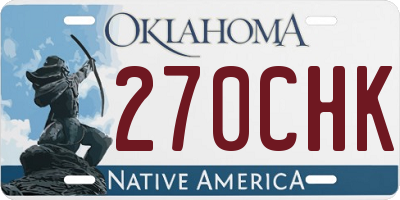 OK license plate 270CHK