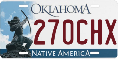 OK license plate 270CHX