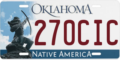 OK license plate 270CIC