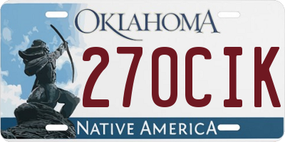 OK license plate 270CIK