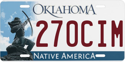 OK license plate 270CIM