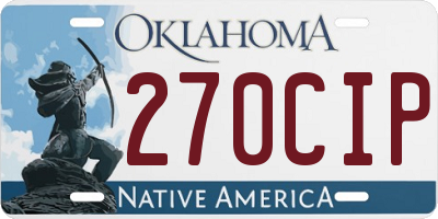 OK license plate 270CIP