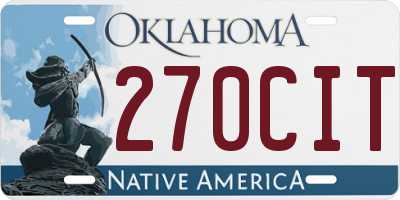 OK license plate 270CIT