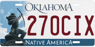OK license plate 270CIX