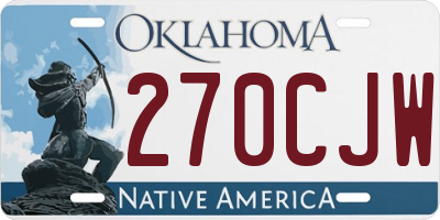 OK license plate 270CJW