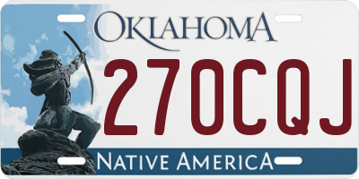 OK license plate 270CQJ