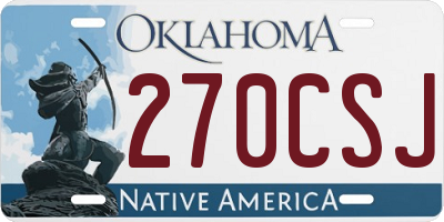 OK license plate 270CSJ