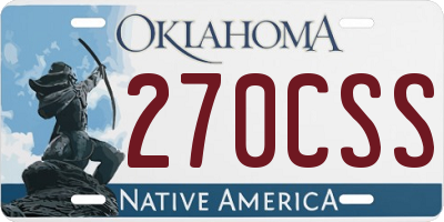OK license plate 270CSS