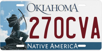 OK license plate 270CVA