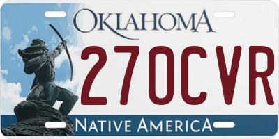 OK license plate 270CVR