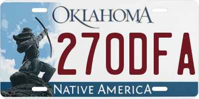OK license plate 270DFA