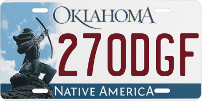 OK license plate 270DGF