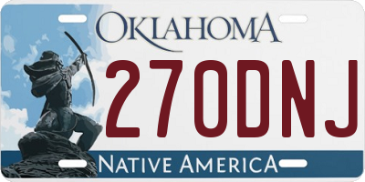 OK license plate 270DNJ
