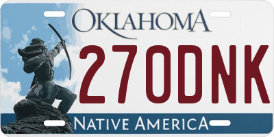 OK license plate 270DNK