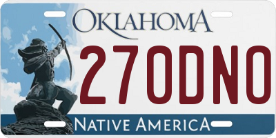 OK license plate 270DNO