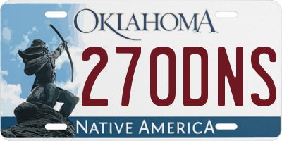 OK license plate 270DNS