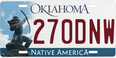 OK license plate 270DNW