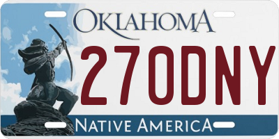 OK license plate 270DNY