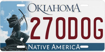 OK license plate 270DOG