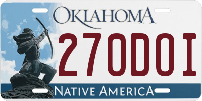 OK license plate 270DOI