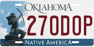OK license plate 270DOP