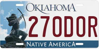 OK license plate 270DOR