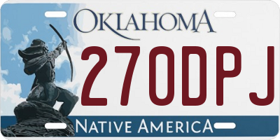 OK license plate 270DPJ