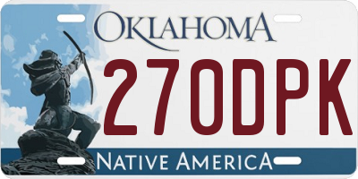 OK license plate 270DPK