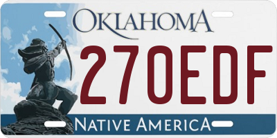 OK license plate 270EDF