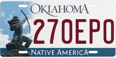 OK license plate 270EPO