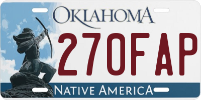 OK license plate 270FAP