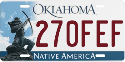 OK license plate 270FEF