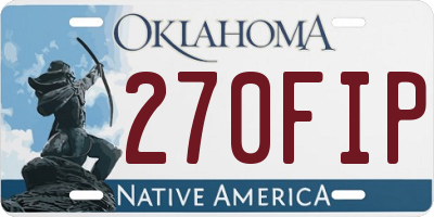 OK license plate 270FIP