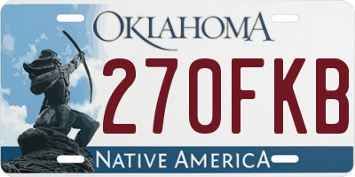OK license plate 270FKB