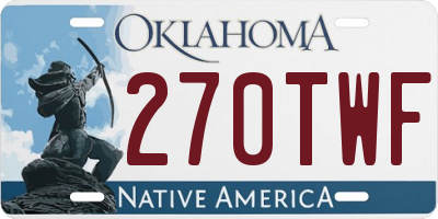OK license plate 270TWF