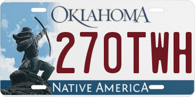 OK license plate 270TWH