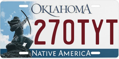 OK license plate 270TYT