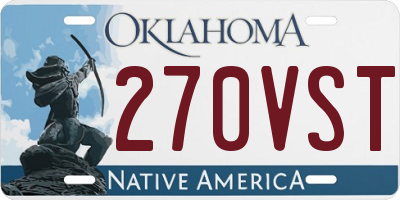 OK license plate 270VST