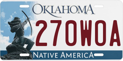 OK license plate 270WOA