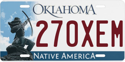 OK license plate 270XEM
