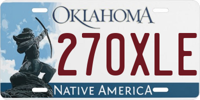 OK license plate 270XLE
