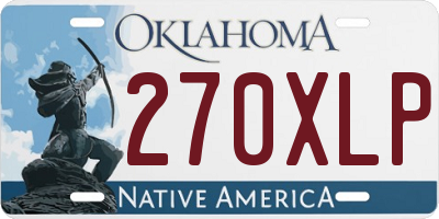 OK license plate 270XLP