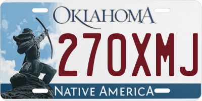 OK license plate 270XMJ