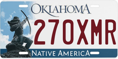 OK license plate 270XMR