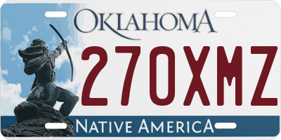 OK license plate 270XMZ