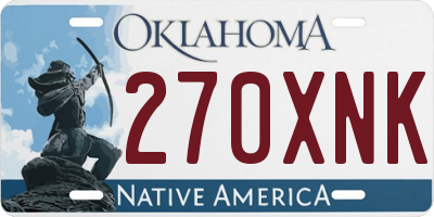 OK license plate 270XNK