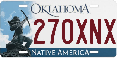 OK license plate 270XNX